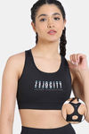 Zelocity Quick Dry Racerback Sports Bra - Jet Black — thumbnail 1